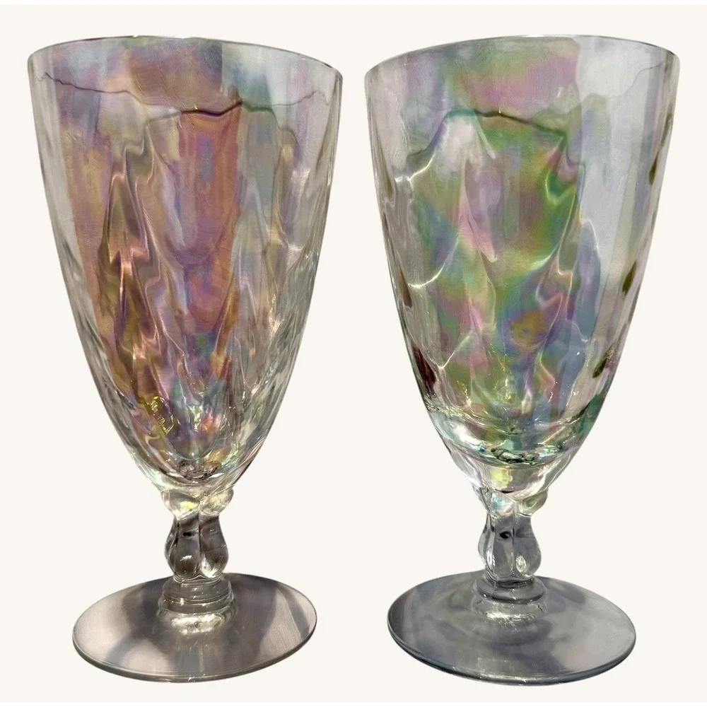 Vintage Fostoria Shell Pearl Iridescent Juice Glass 5